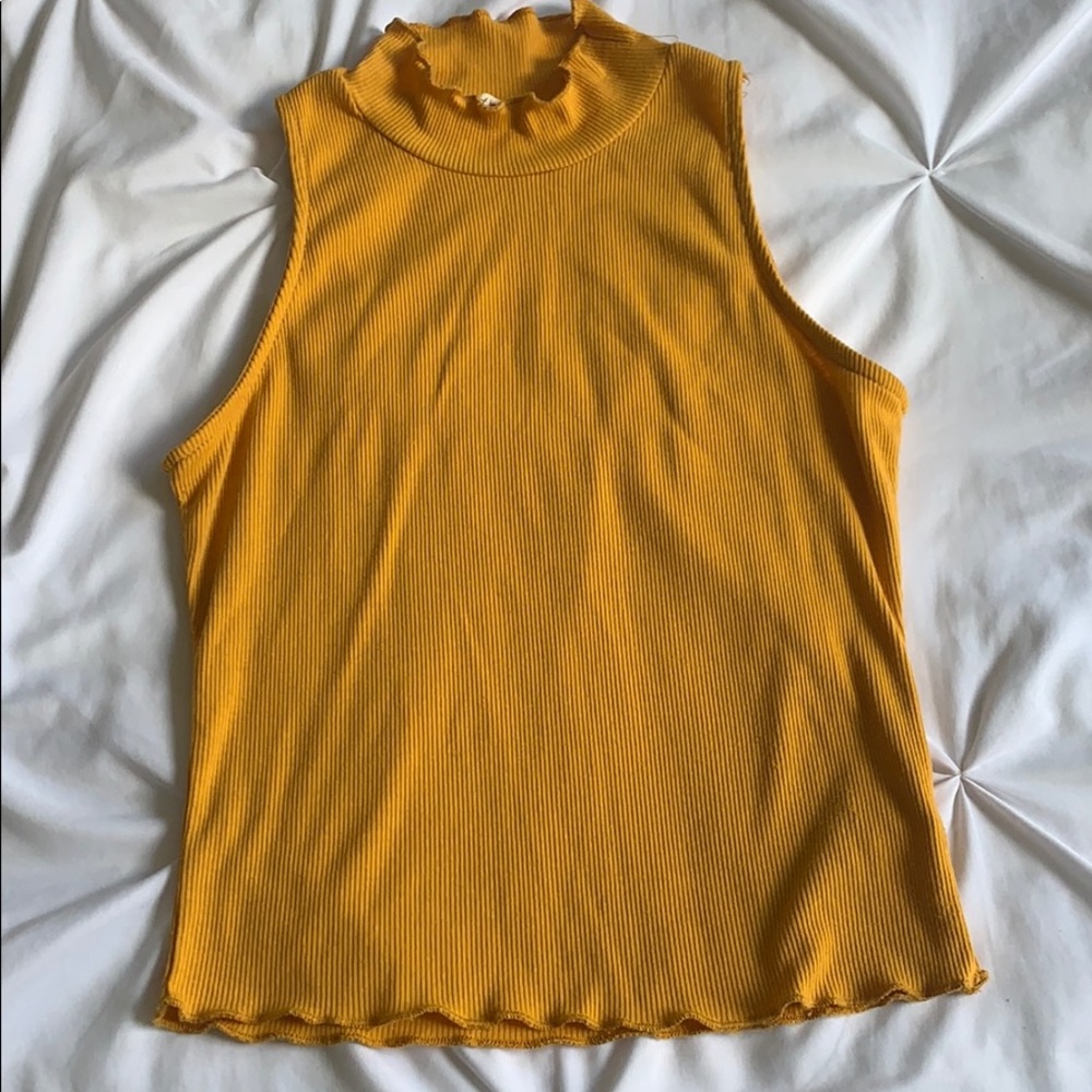 Mustard high neck top
